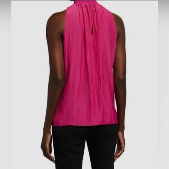 Ramy Brook Women's Pink Sleeveless Mock-Neck Keyhole Blouse Top Size Small - Picture 2 of 10